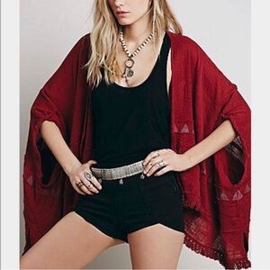 Free people Red Open-Front Sweater